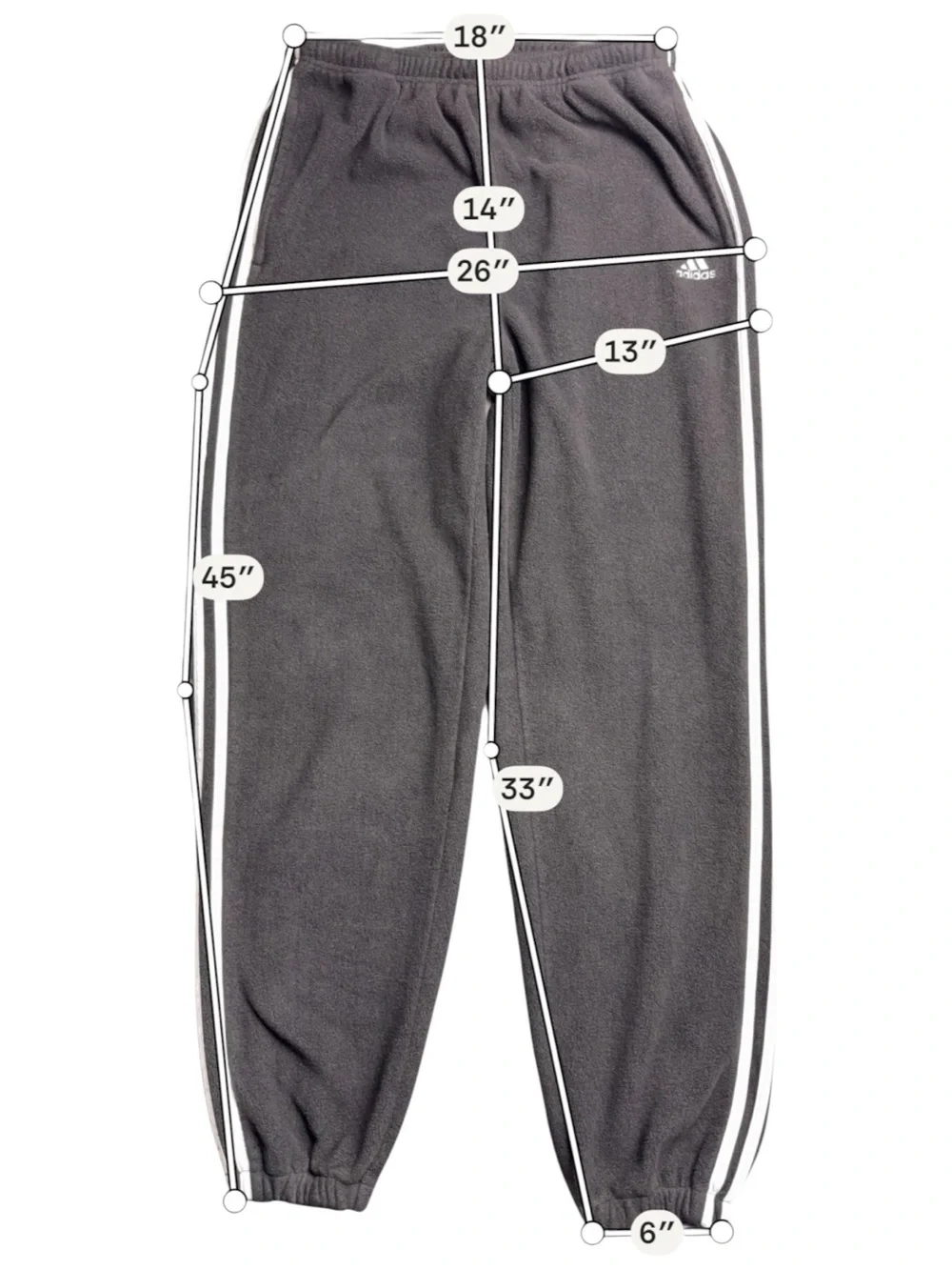Vintage Adidas Fleece Sweatpants Mens XL Black 3 Stripe Joggers Taiwan Y2K